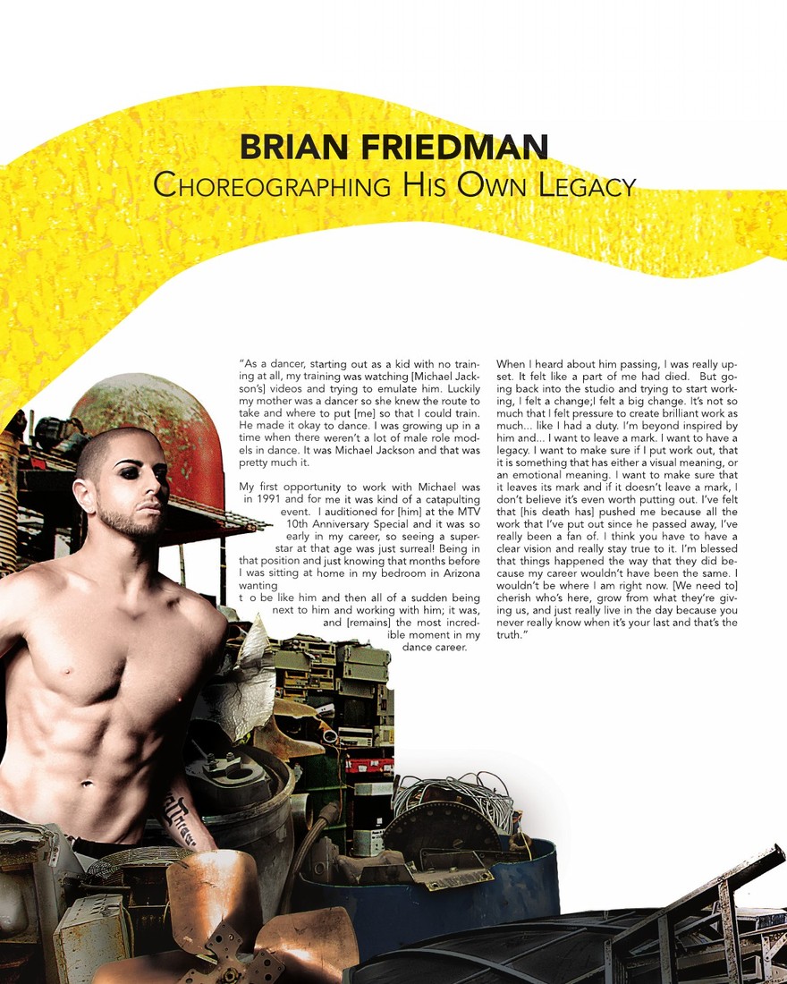 Brian Friedman: Choreographing His Own Legacy, opening page in movmnt No. 10, Winter 2009, p. 44