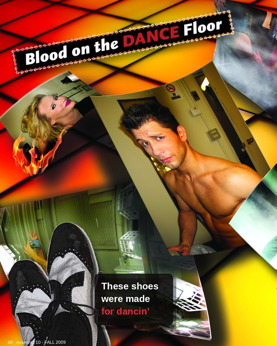 Blood on the Dance Floor: Backstage at Burn the Floor with Pasha and Anya, opening page in movmnt No. 10, Winter 2009, p. 48