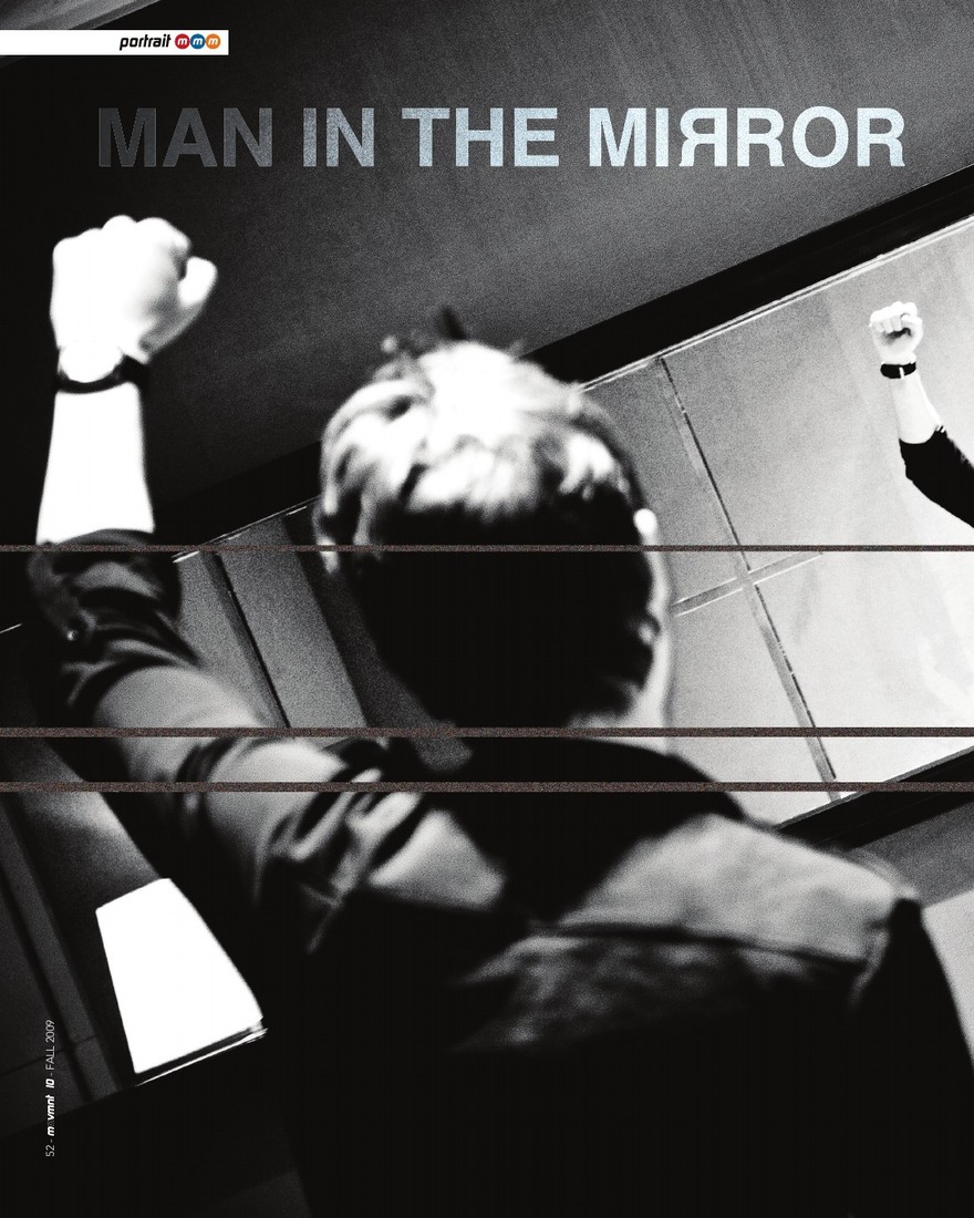 Man in the Mirror: Asher Book and the New Fame, opening page in movmnt No. 10, Winter 2009, p. 52