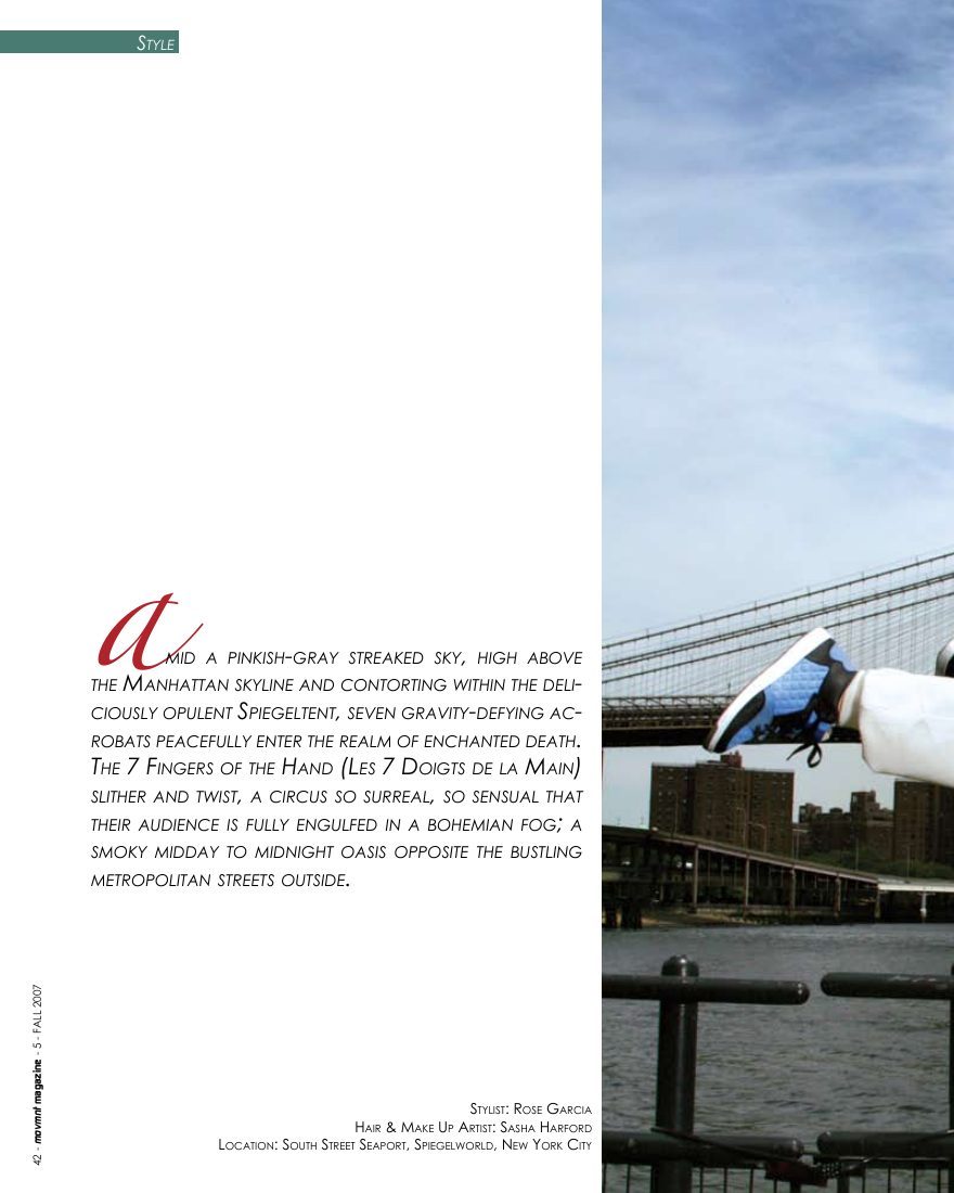 A LA Vie, A LA Mort, opening page in movmnt No. 5, Fall 2007, p. 42