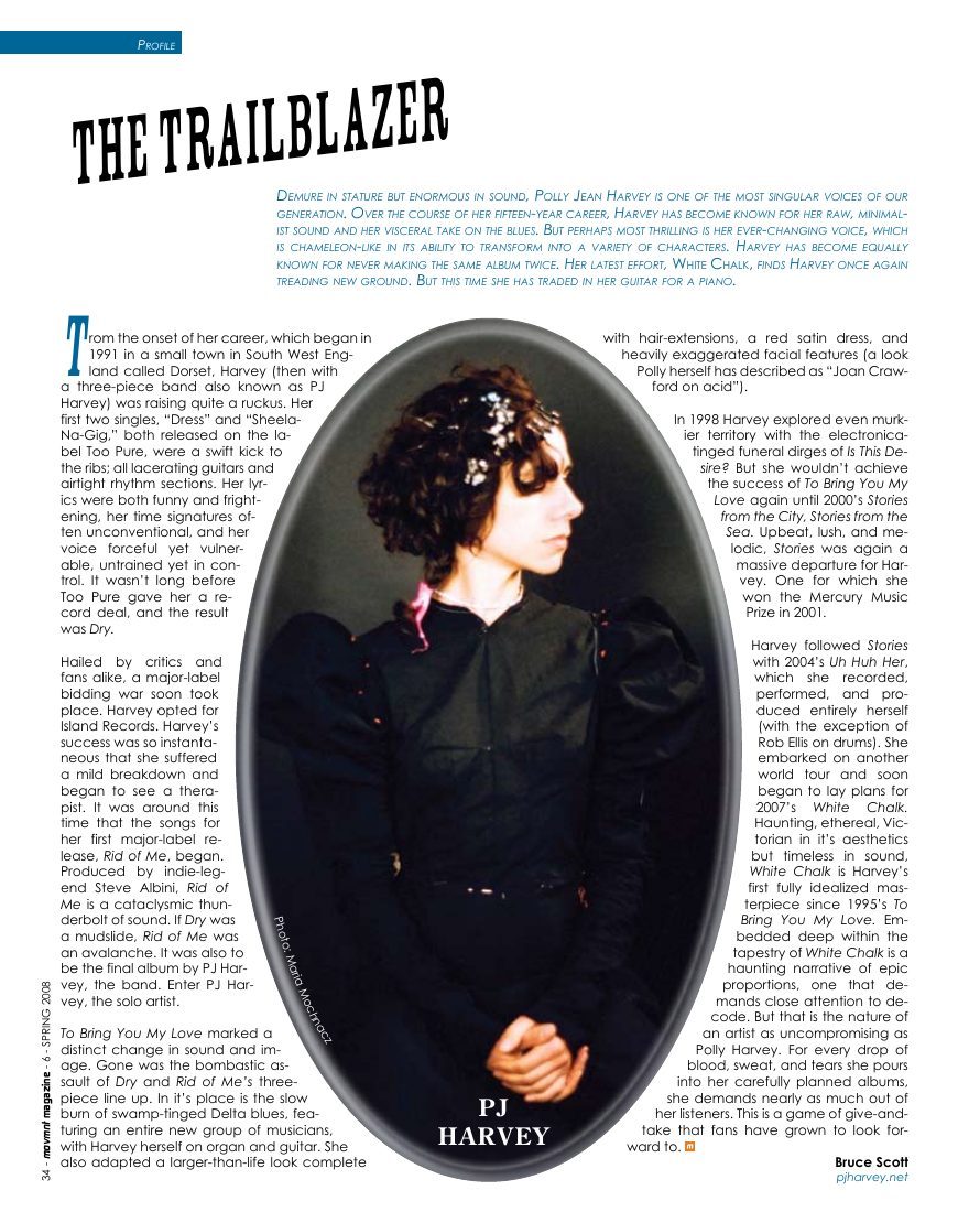 The Trailblazer, opening page in movmnt No. 6, Spring 2008, p. 34