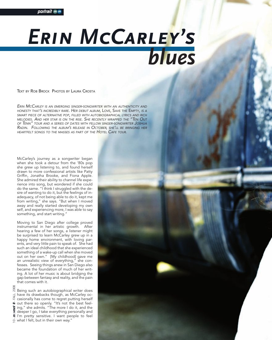 Erin McCarley’s Blues, opening page in movmnt No. 8, Fall 2008, p. 10