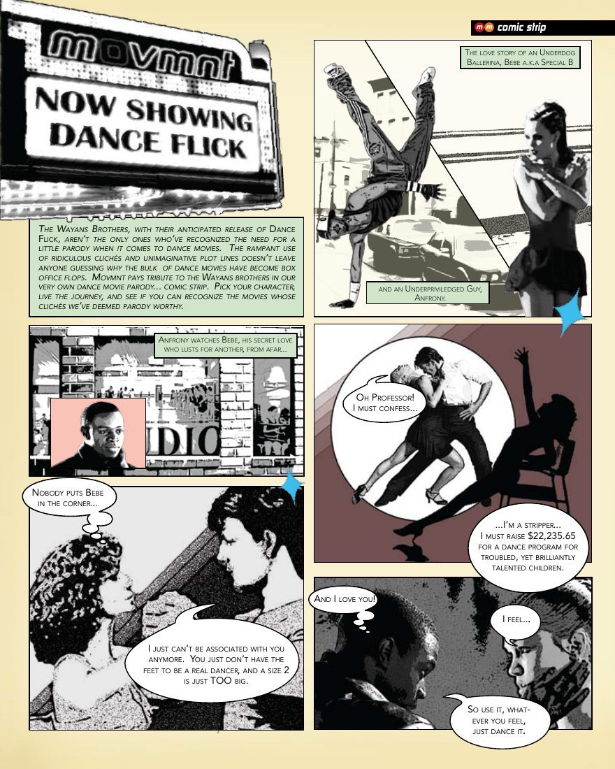 Now Showing: Dance Flick, opening page in movmnt No. 9, Spring 2009, p. 11
