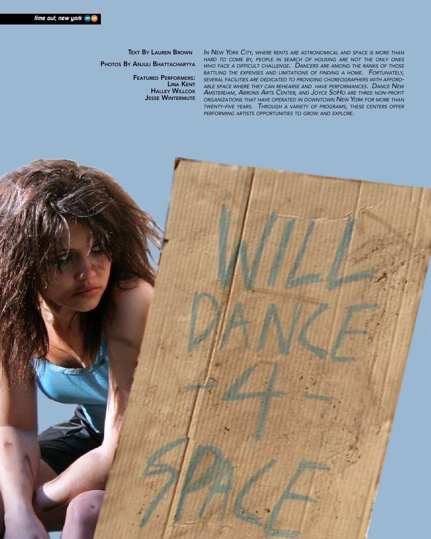 Will Dance For Space, opening page in movmnt No. 9, Spring 2009, p. 44