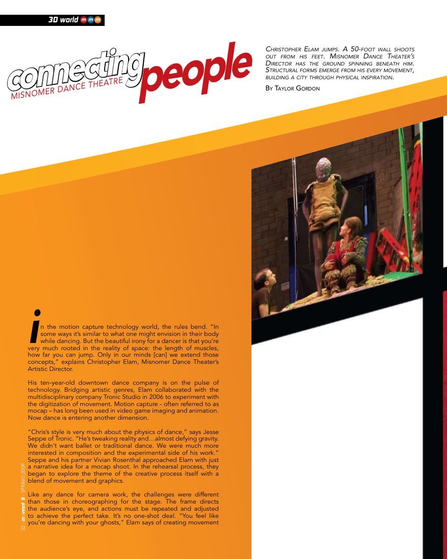 Connecting People, opening page in movmnt No. 9, Spring 2009, p. 52